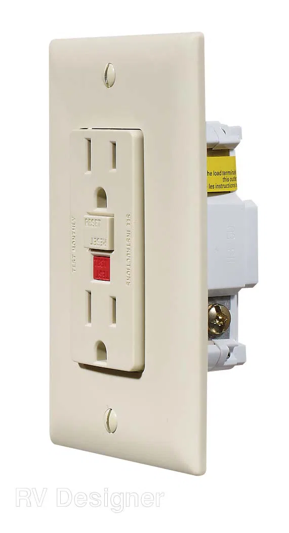 S803 – RV DESIGNER Receptacle, Use With 125 Volt AC Grounded Two-Wire Branch Circuits (15 Amp Or 20 Amp Overcurrent P...